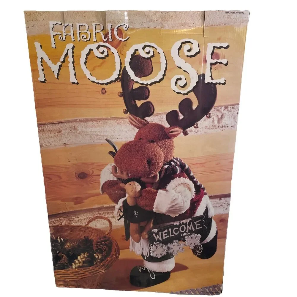Costco Frabric Moose Welcome Christmas Moose Plush 26”